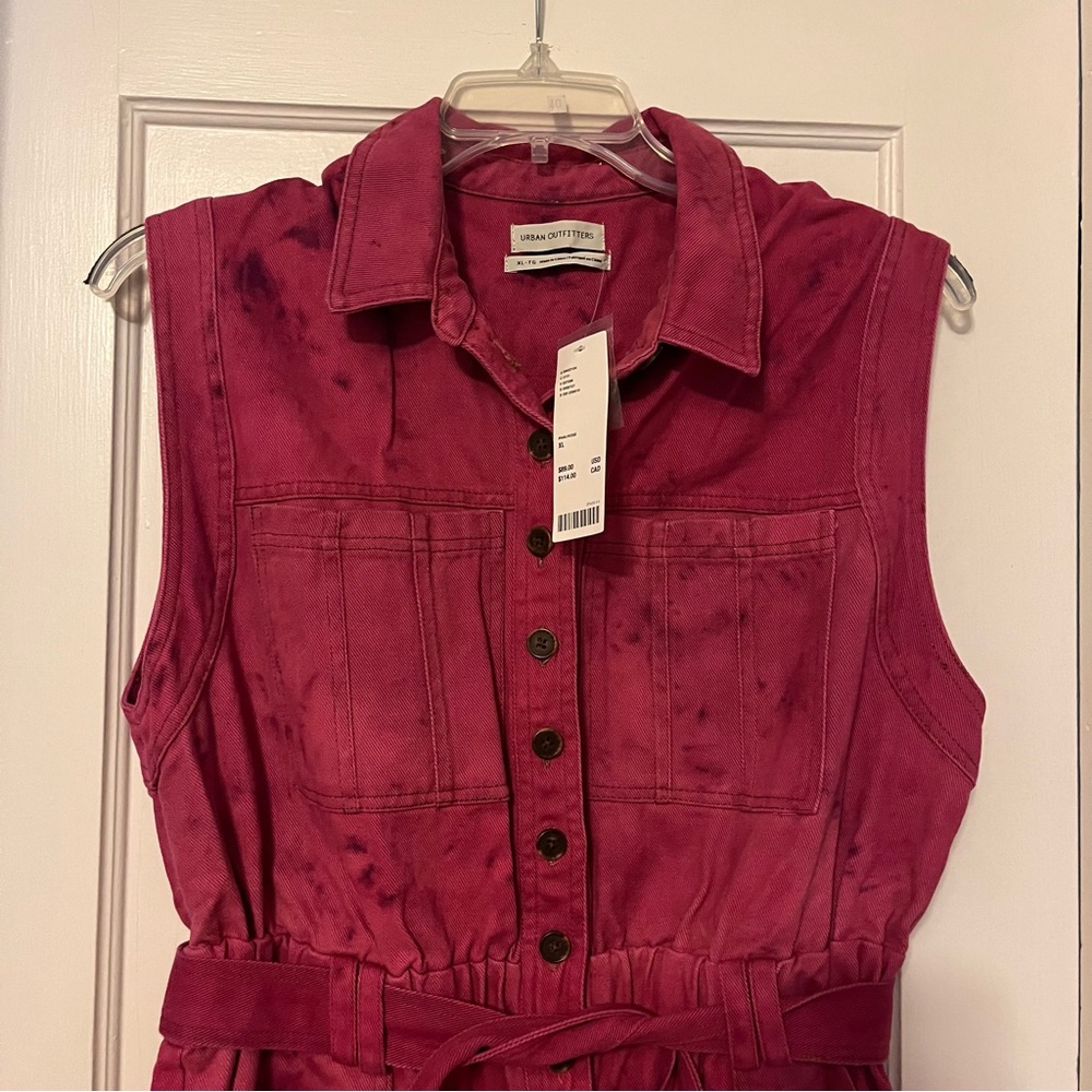 NWT Urban Outfitters Magenta Pink Tie Dye Boilersuit Size XL